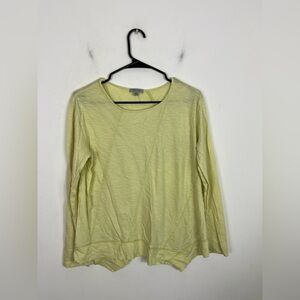 Lisa Todd Soft Neon Green Long Sleeve Top Sz M